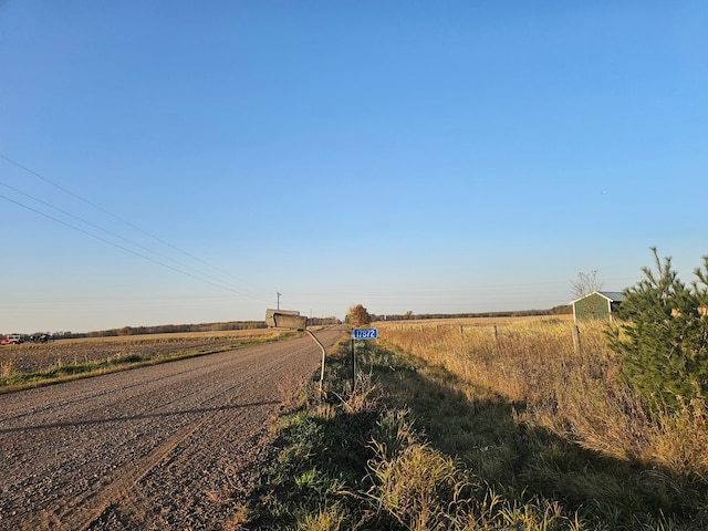 view of road with a rural view