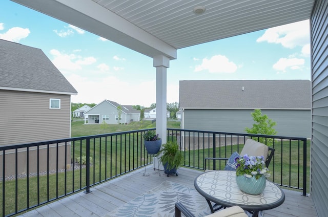 19266 Hunters Pl, Rogers, MN 55374 - wooden terrace with a residential view and a yard