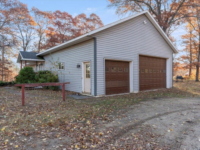 view of garage