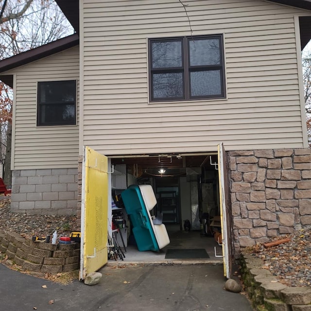 view of home's exterior with a garage