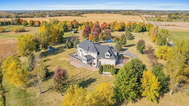 drone / aerial view featuring a rural view