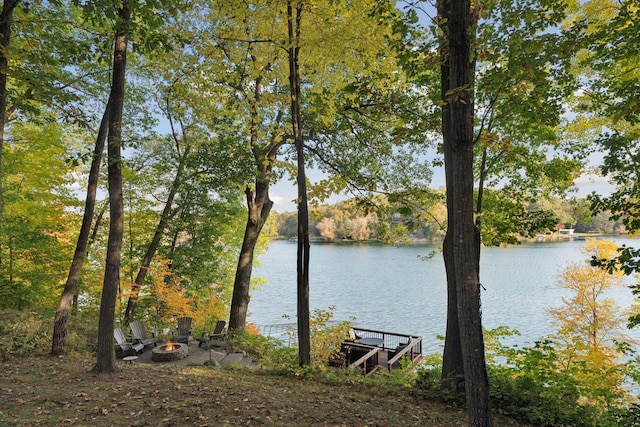 view of water feature