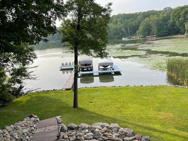 water view with a dock