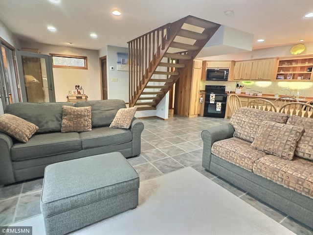 8834 Bishop Ave NW, Maple Lake, MN 55358 - living area with stairway and recessed lighting