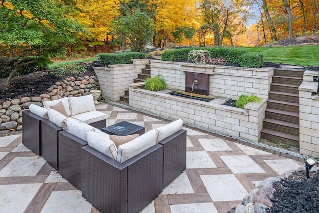 view of patio featuring outdoor lounge area