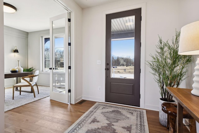 entryway featuring dark hardwood / wood-style flooring