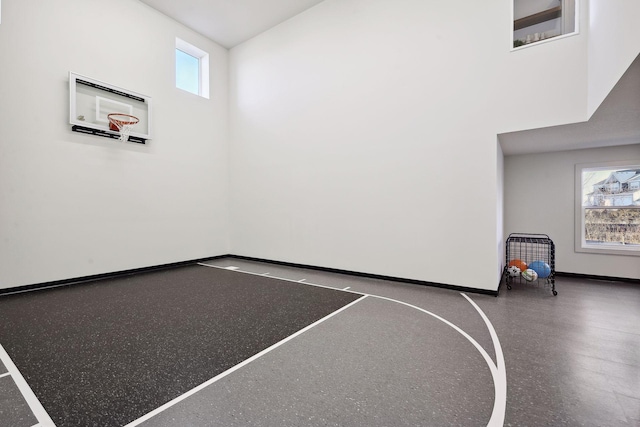 view of sport court featuring a healthy amount of sunlight