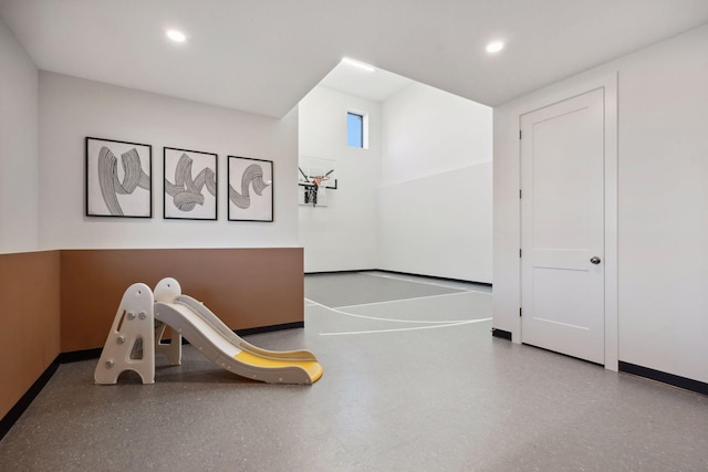 interior space with community basketball court