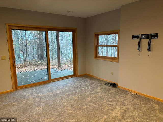 carpeted empty room featuring a healthy amount of sunlight