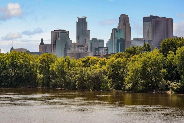 view of city with a water view