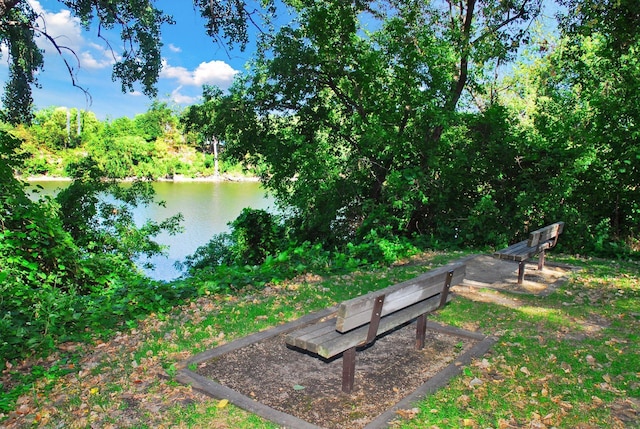 view of property's community featuring a water view