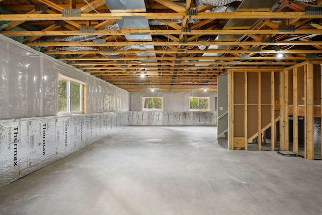 basement featuring plenty of natural light