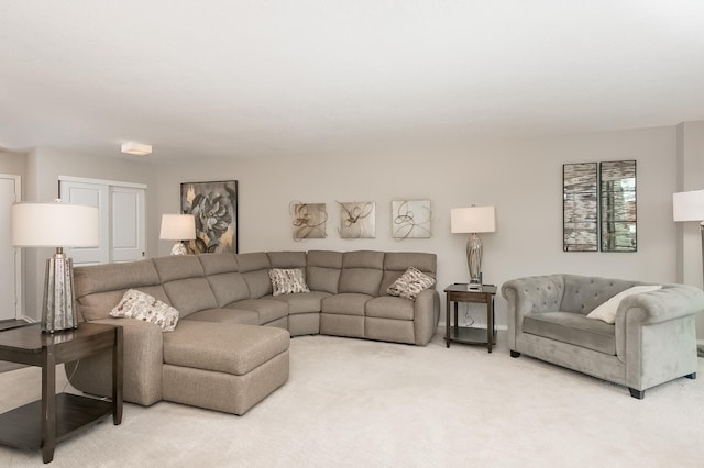 living room featuring carpet floors