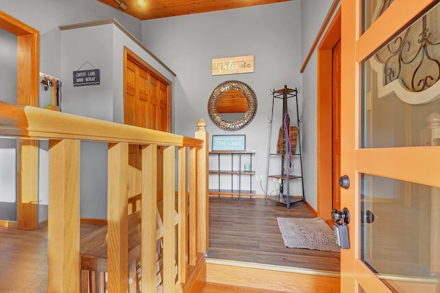 16568 Maplewood Rd, Wakefield Twp, MN 56320 - hall with wood finished floors and baseboards