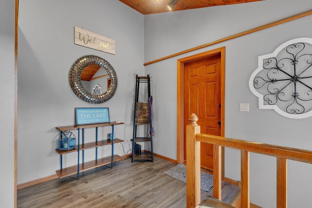 foyer entrance featuring light hardwood / wood-style floors