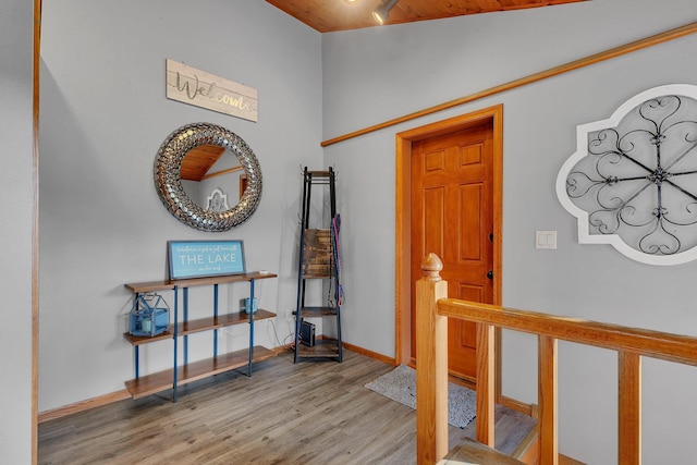 16568 Maplewood Rd, Wakefield Twp, MN 56320 - entryway featuring wood finished floors and baseboards