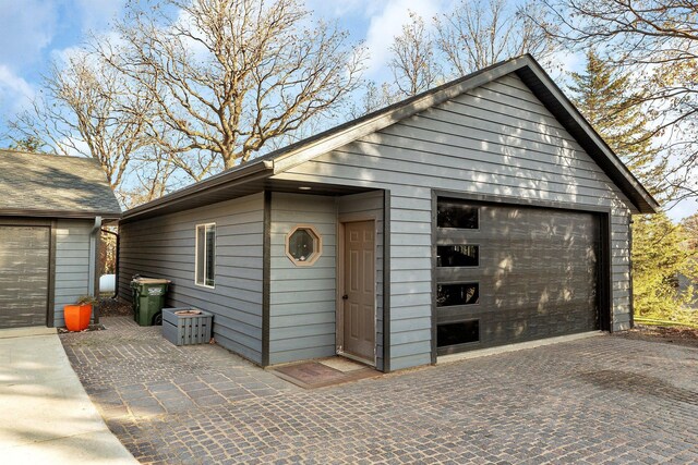 view of garage