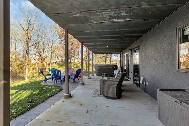 16568 Maplewood Rd, Wakefield Twp, MN 56320 - view of patio / terrace with a hot tub