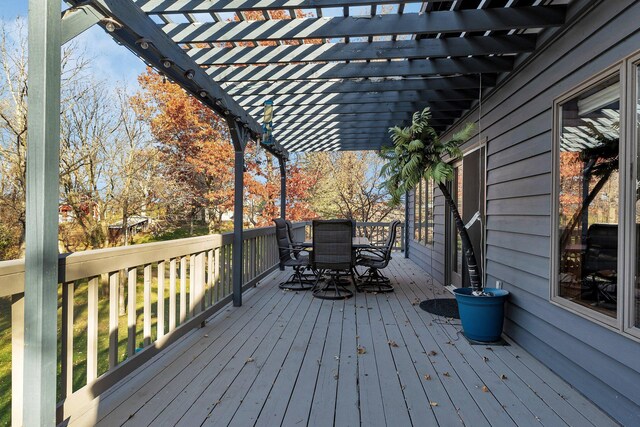 deck featuring a pergola