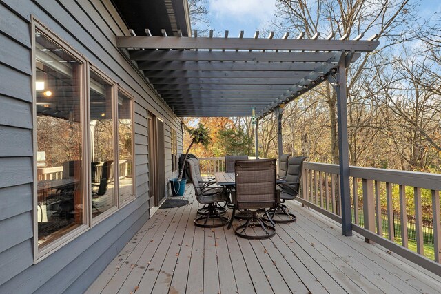 deck with a pergola