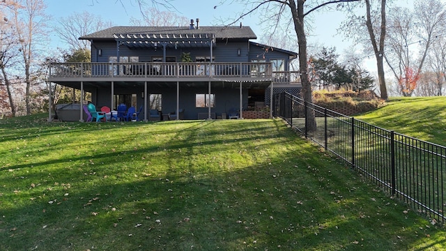 16568 Maplewood Rd, Wakefield Twp, MN 56320 - back of house featuring a deck and a shingled roof