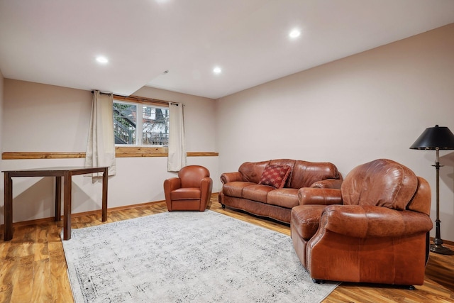 living room featuring hardwood / wood-style flooring