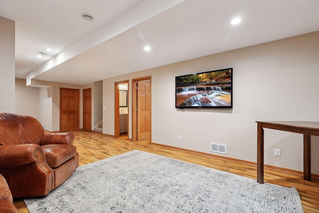 living room featuring hardwood / wood-style floors