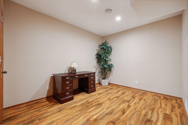 unfurnished room featuring light wood-type flooring