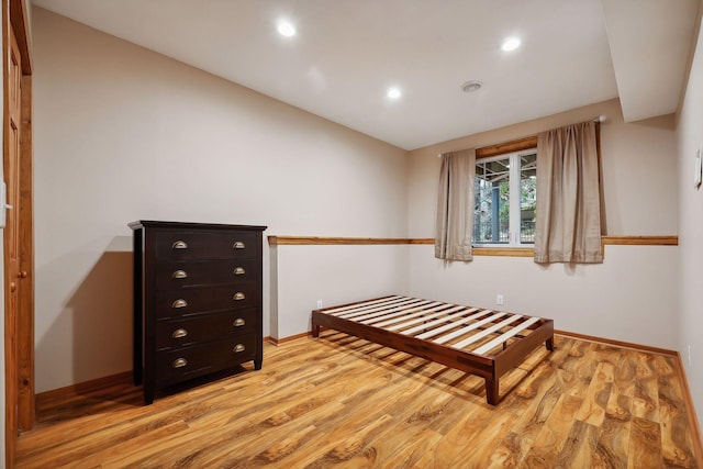 bedroom featuring light wood-type flooring