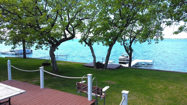 145 Bay View Rd, Ottertail, MN 56571 - dock with a water view and a lawn