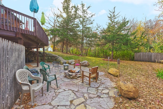 view of patio featuring a deck