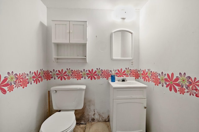 bathroom with toilet and vanity