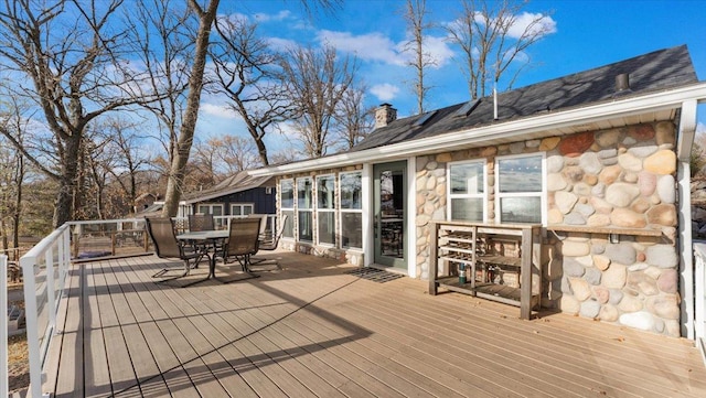 11470 Forada Beach Rd SE, Alexandria, MN 56308 - wooden terrace featuring outdoor dining space