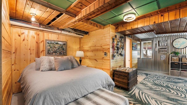 11470 Forada Beach Rd SE, Alexandria, MN 56308 - bedroom with wood walls