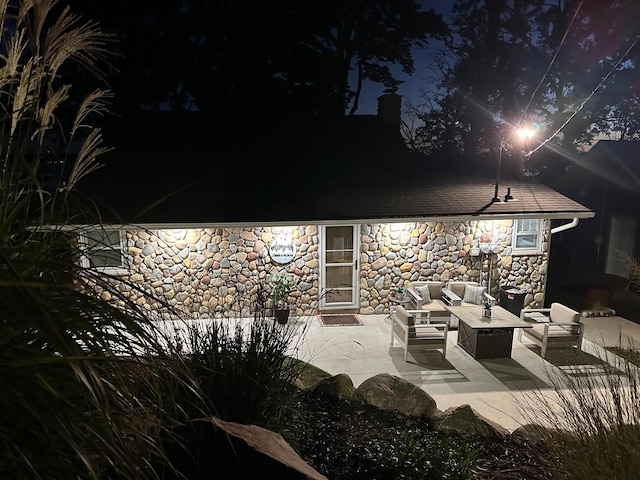 11470 Forada Beach Rd SE, Alexandria, MN 56308 - patio at twilight with outdoor lounge area