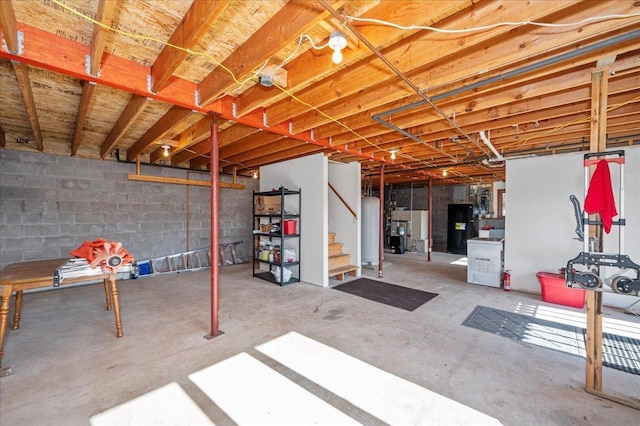 basement with gas water heater