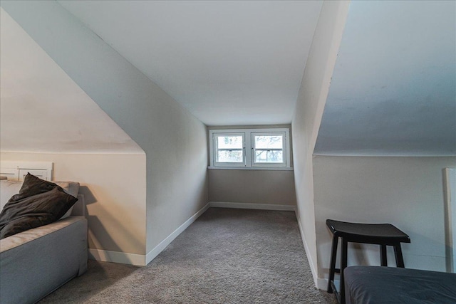 bonus room with carpet and lofted ceiling