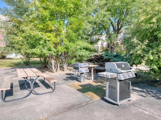 view of patio / terrace with a grill