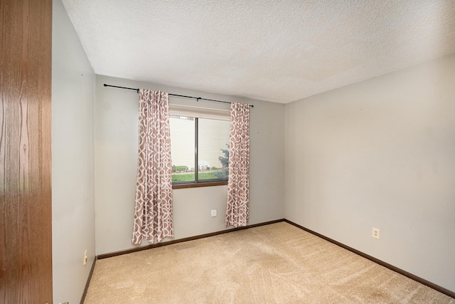 spare room featuring carpet floors and a textured ceiling