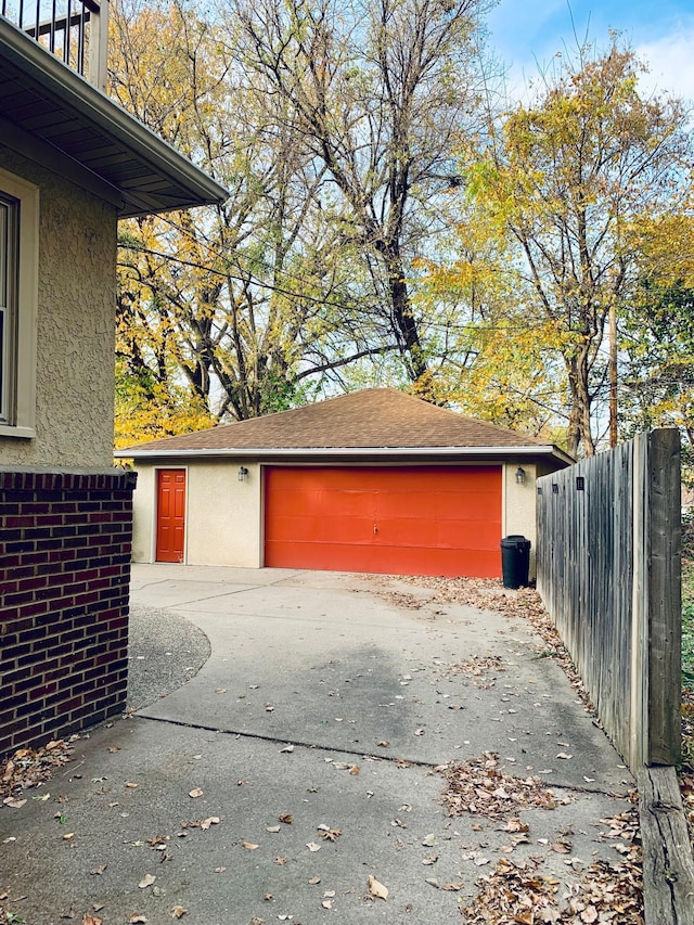 view of garage