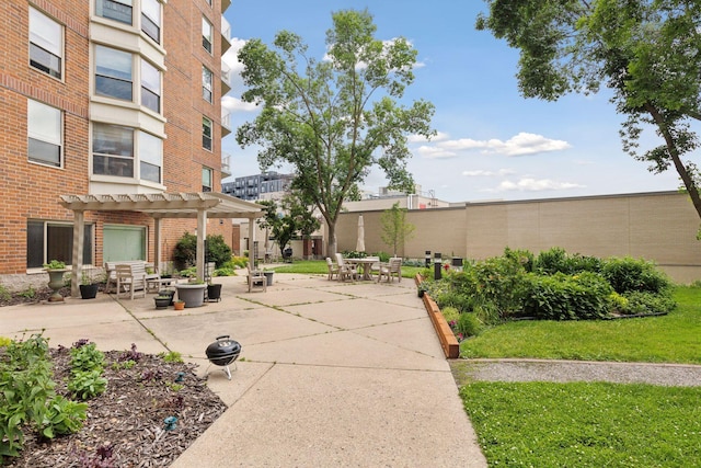 view of patio with a pergola