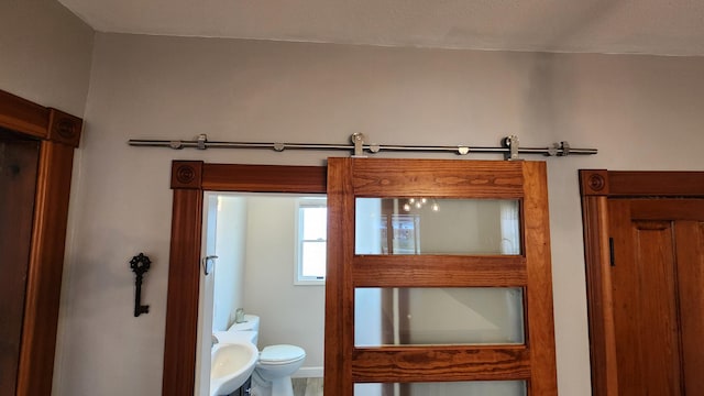 bathroom featuring a sink and toilet