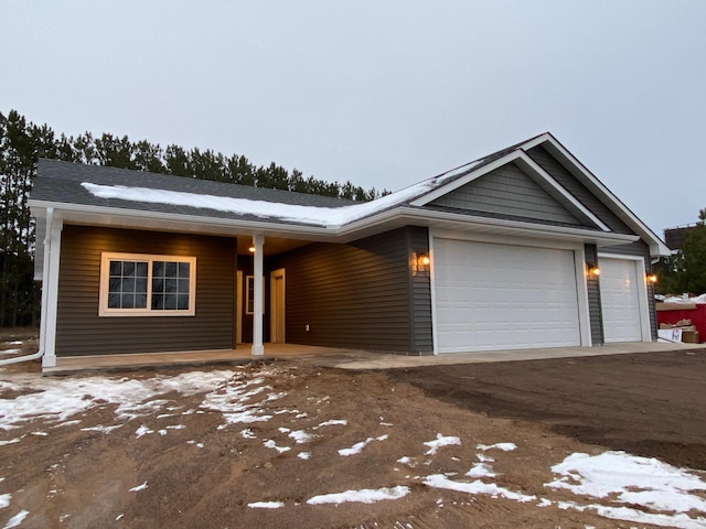 view of front of house with a garage