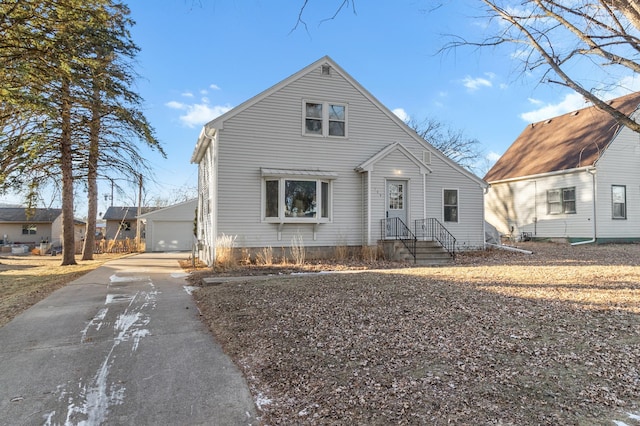 bungalow-style house with a detached garage