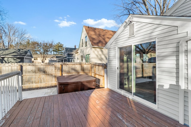 wooden deck featuring fence