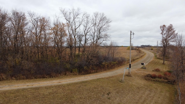 view of road with a rural view