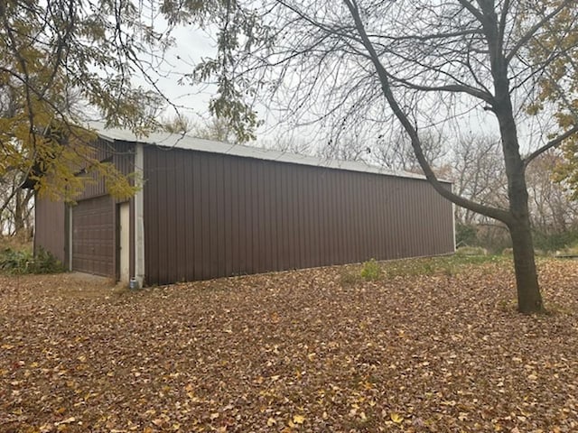 exterior space with a garage