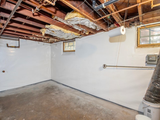 basement with plenty of natural light