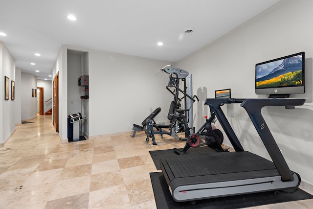 4637 Carlow Rd, Mound, MN 55364 - exercise area featuring recessed lighting and baseboards