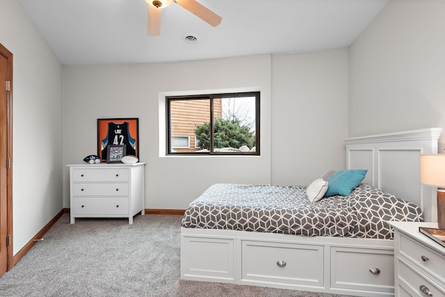 4637 Carlow Rd, Mound, MN 55364 - bedroom with light colored carpet, baseboards, and a ceiling fan